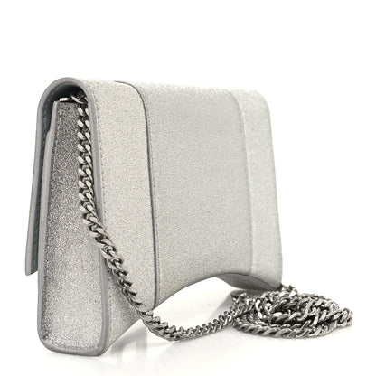 Balenciaga Sparkling Fabric XS Hourglass Wallet On Chain Silver 2 of 10
