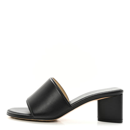 Bottega Veneta Vienna Calfskin The Band Mule Sandals 37 Black 1 of 8