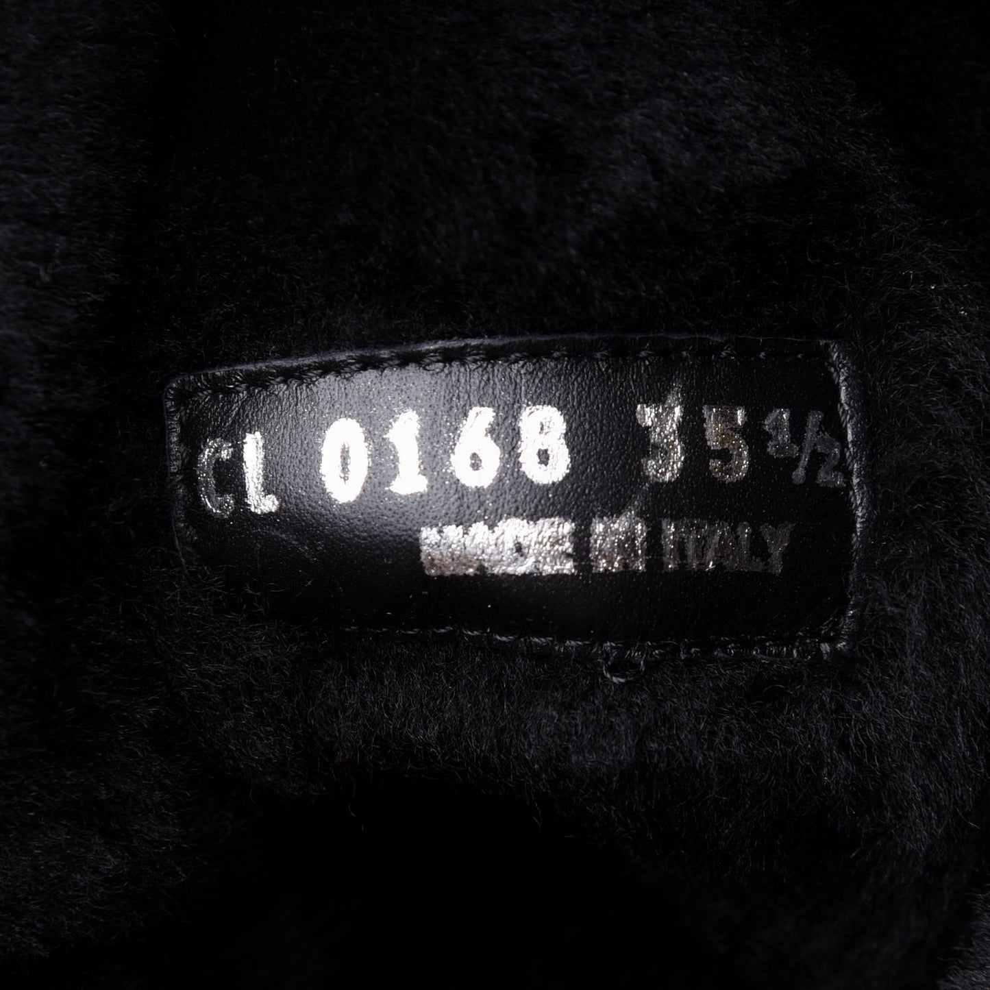 Suede Calfskin Monogram Embossed Snowball Flat Half Boots 35.5 Black