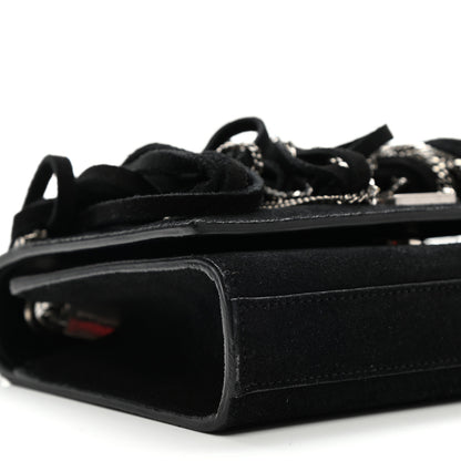 Saint Laurent Suede Fringe Chain Small Monogram Satchel Black 9 of 10