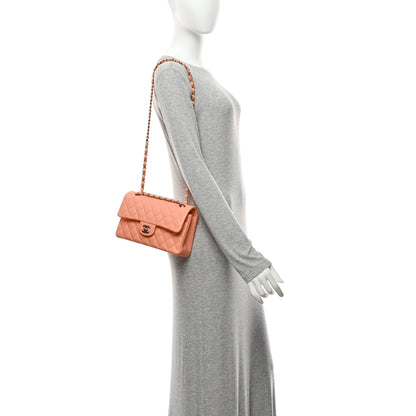 Chanel Lambskin Quilted Small Double Flap Light Orange 2 of 10