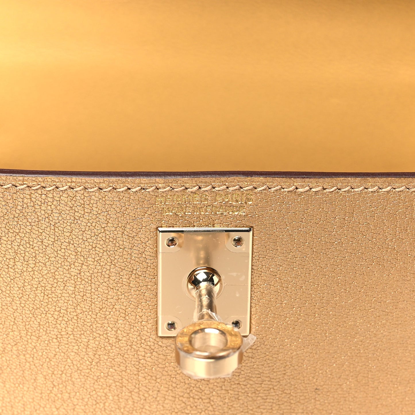 Metallic Chevre Chamkilight Mini Kelly Sellier 20 Dore