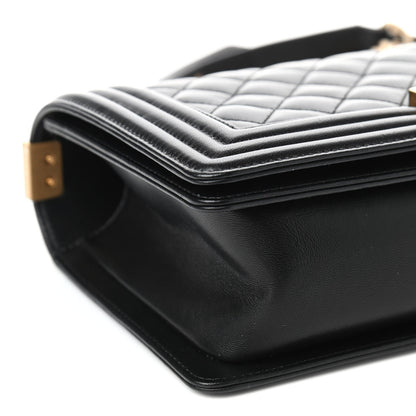 Chanel Lambskin Quilted Medium Boy Flap Black 8 of 10