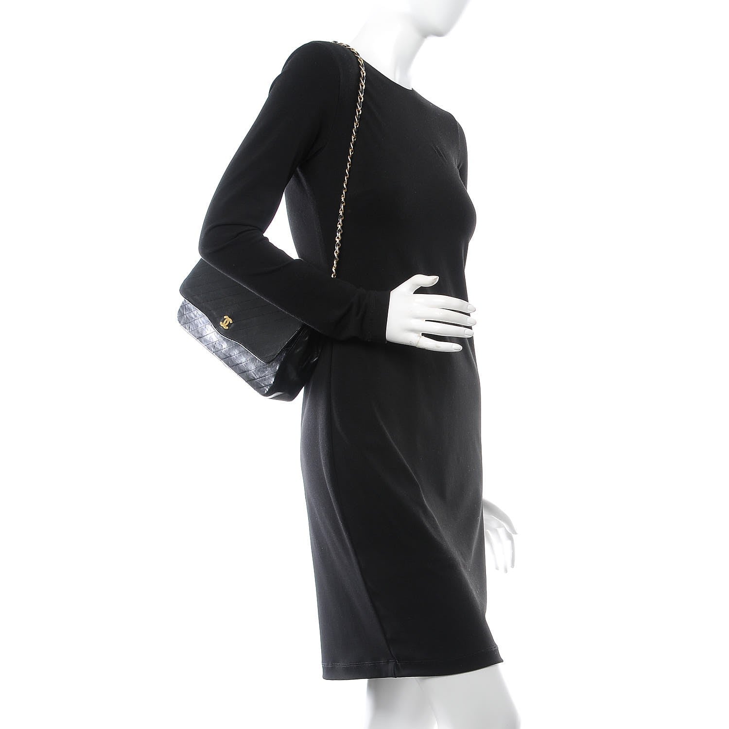 Chanel Lambskin Diagonal Quilted Small Single Flap Black 2 of 12