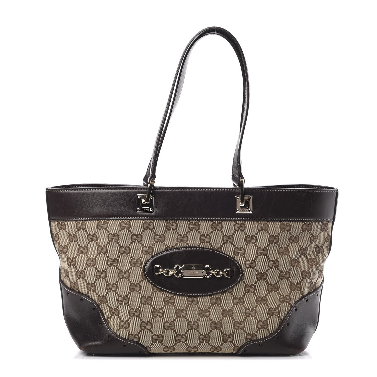 Gucci Monogram Large Punch Tote Dark Brown 1 of 17