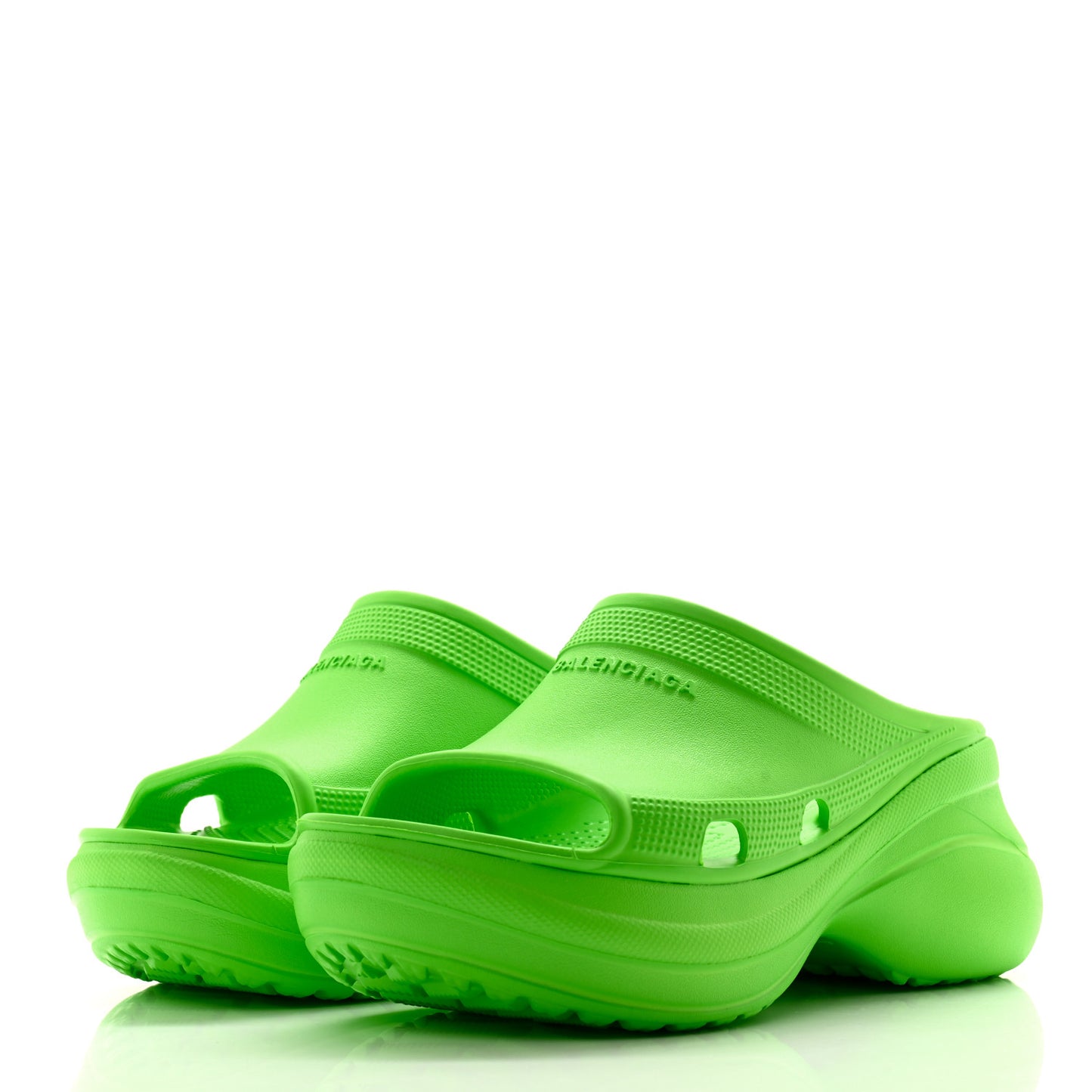 X CROCS Rubber Womens Pool Slides 37 Neon Green