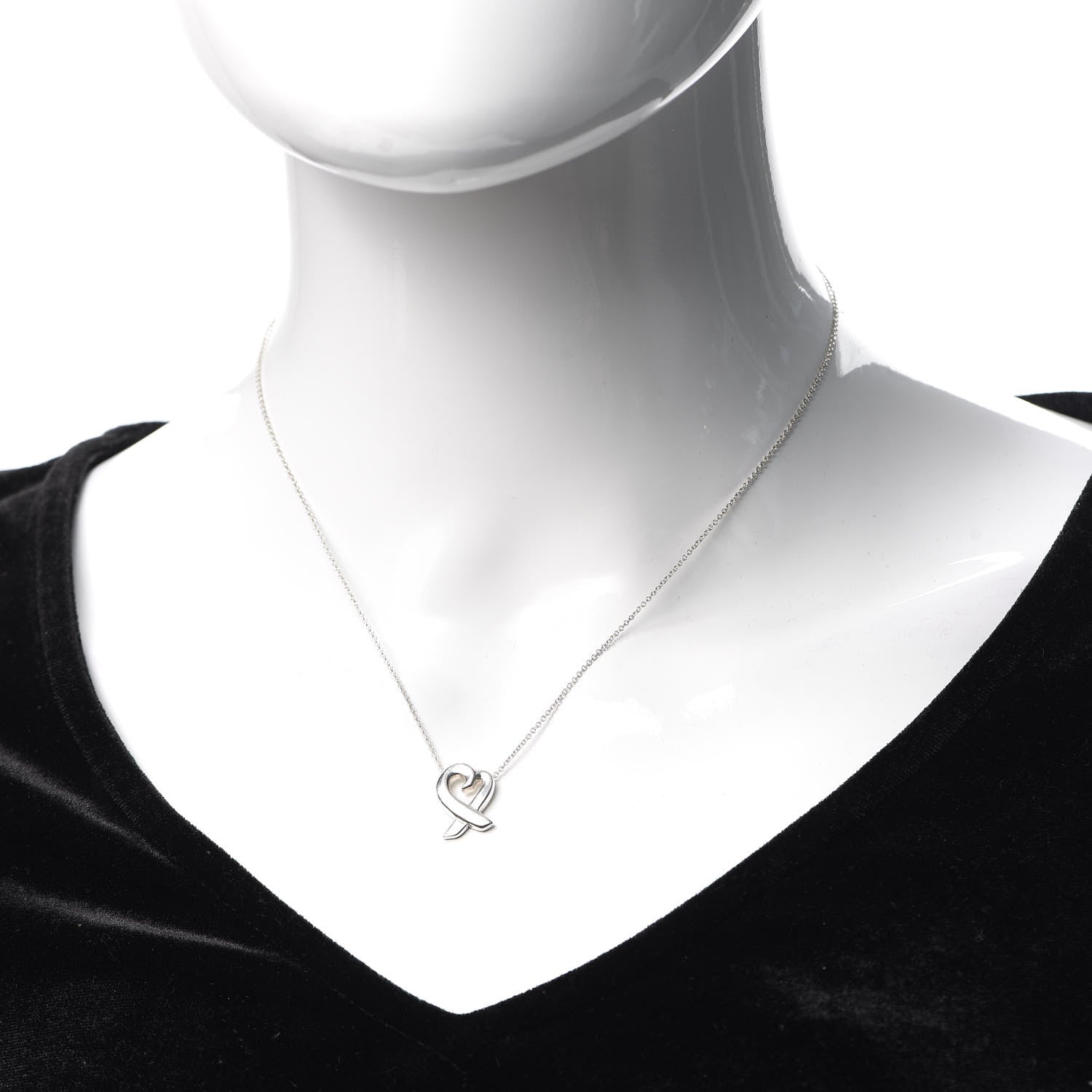 Tiffany Sterling Silver Small Paloma Picasso Loving Heart Pendant Necklace 2 of 6