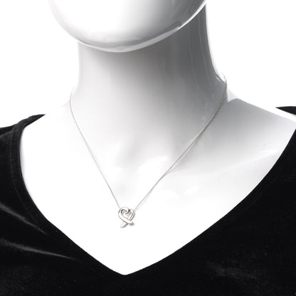 Tiffany Sterling Silver Small Paloma Picasso Loving Heart Pendant Necklace 2 of 6