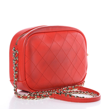 Chanel Goatskin Quilted Large Casual Trip Camera Case Bag Red 3 of 13