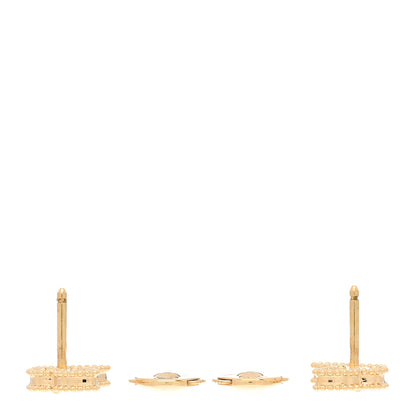 Van Cleef & Arpels 18K Yellow Gold Mother of Pearl Sweet Alhambra Butterfly Earrings 3 of 5