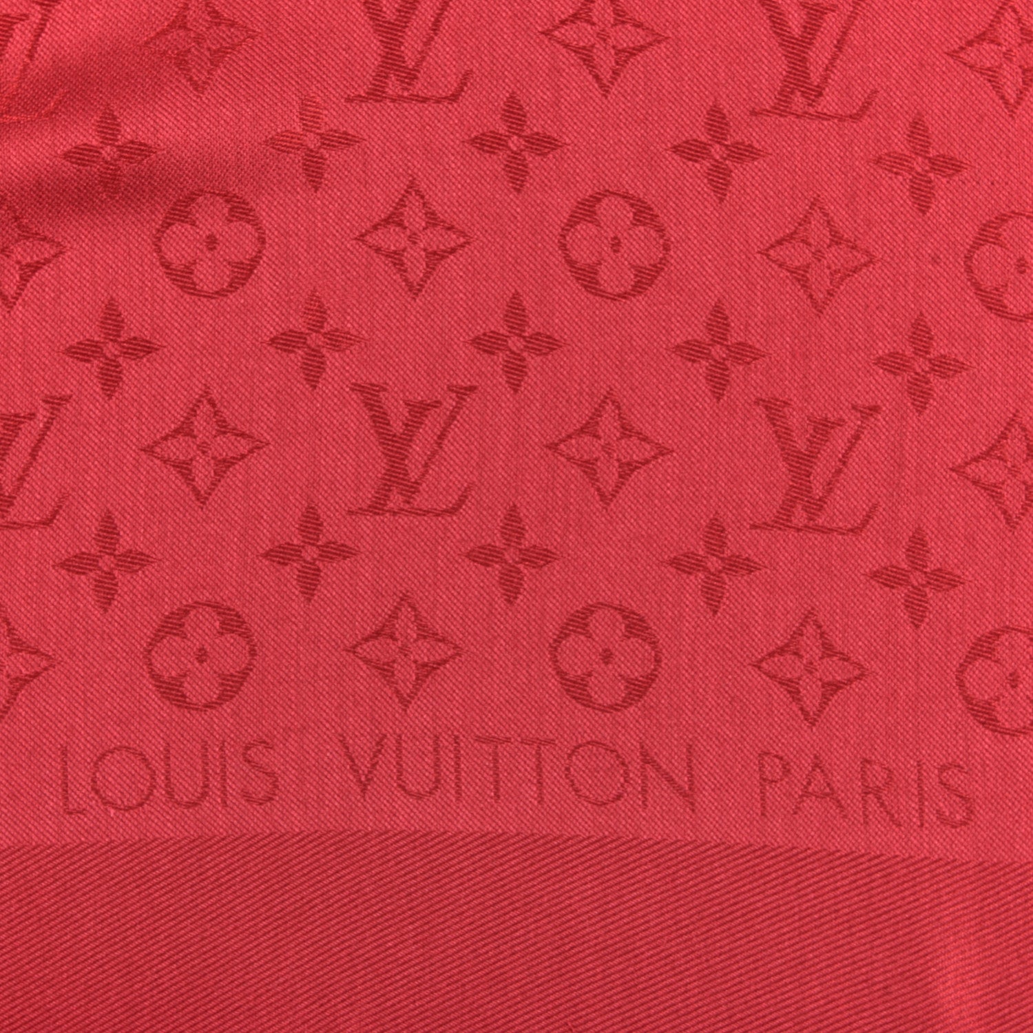 Louis Vuitton Silk Wool Monogram Shawl Pomme D'Amour 2 of 3