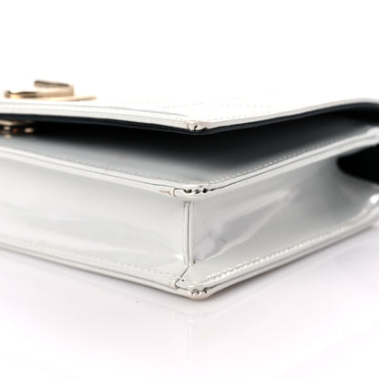 Christian Dior Patent Micro-Cannage Diorama Wallet on Chain Pouch White 8 of 10