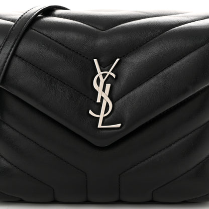 Saint Laurent Calfskin Y Quilted Monogram Toy Loulou Crossbody Bag Black 8 of 10