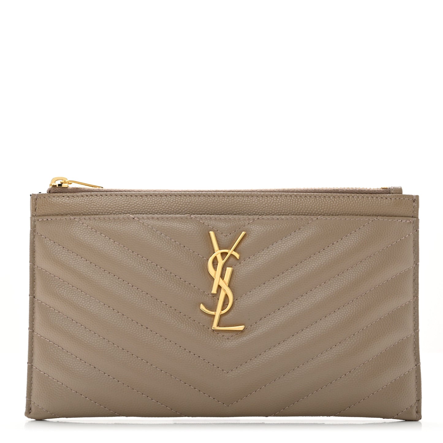 Grain De Poudre Chevron Monogram Bill Pouch Dusty Grey
