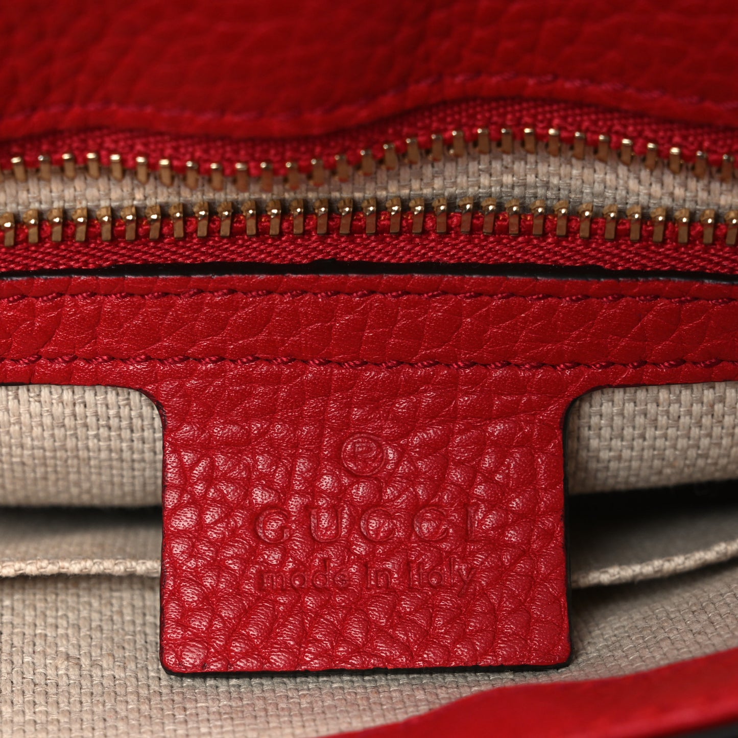 Pebbled Calfskin Medium Soho Flap Crossbody Vibrant Red