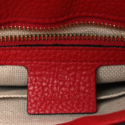 Gucci Pebbled Calfskin Medium Soho Flap Crossbody Vibrant Red 6 of 13