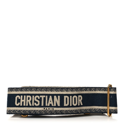 Christian Dior Canvas Embroidered Shoulder Strap Blue 2 of 4
