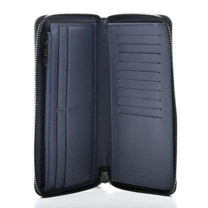Louis Vuitton Calfskin Monogram Shadow Vertical Zippy Wallet Blue 5 of 7