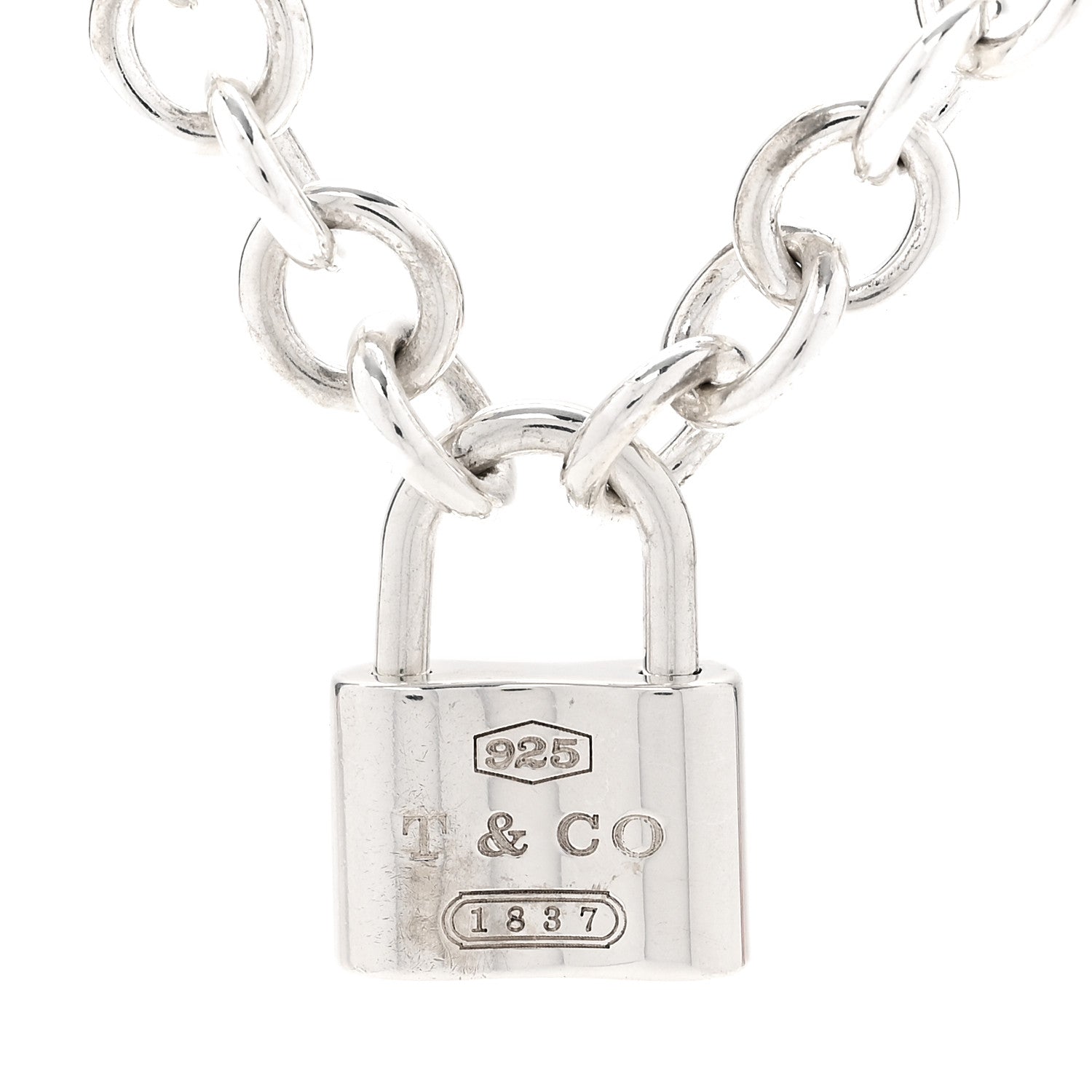 Tiffany Sterling Silver 1837 Lock Charm Necklace 4 of 5