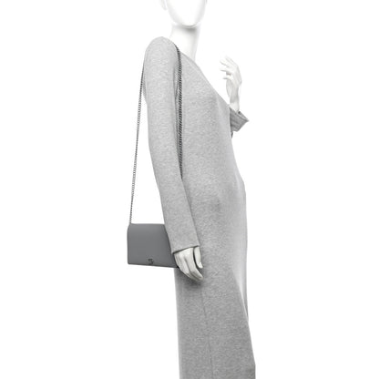 Gucci Dollar Calfskin Enamel Monochrome Mini GG Marmont Chain Wallet Deep Grey 2 of 10