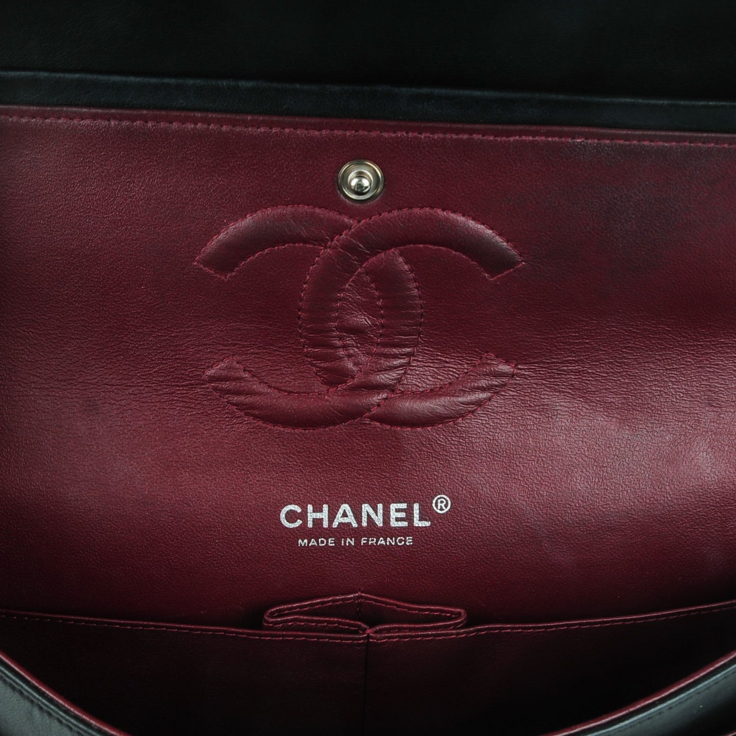 Lambskin Quilted Medium Double Flap Black