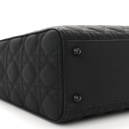 Christian Dior Ultra Matte Calfskin Cannage Large Lady Dior Black 9 of 12