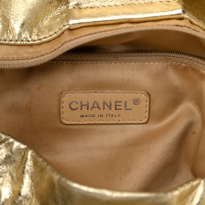 Chanel Metallic Lambskin Perforated Hollywood Accordion Flap Bag Gold 5 of 12