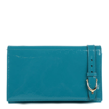 Gucci Patent Microguccissima Mini Nice Wallet Deep Cobalt 1 of 7