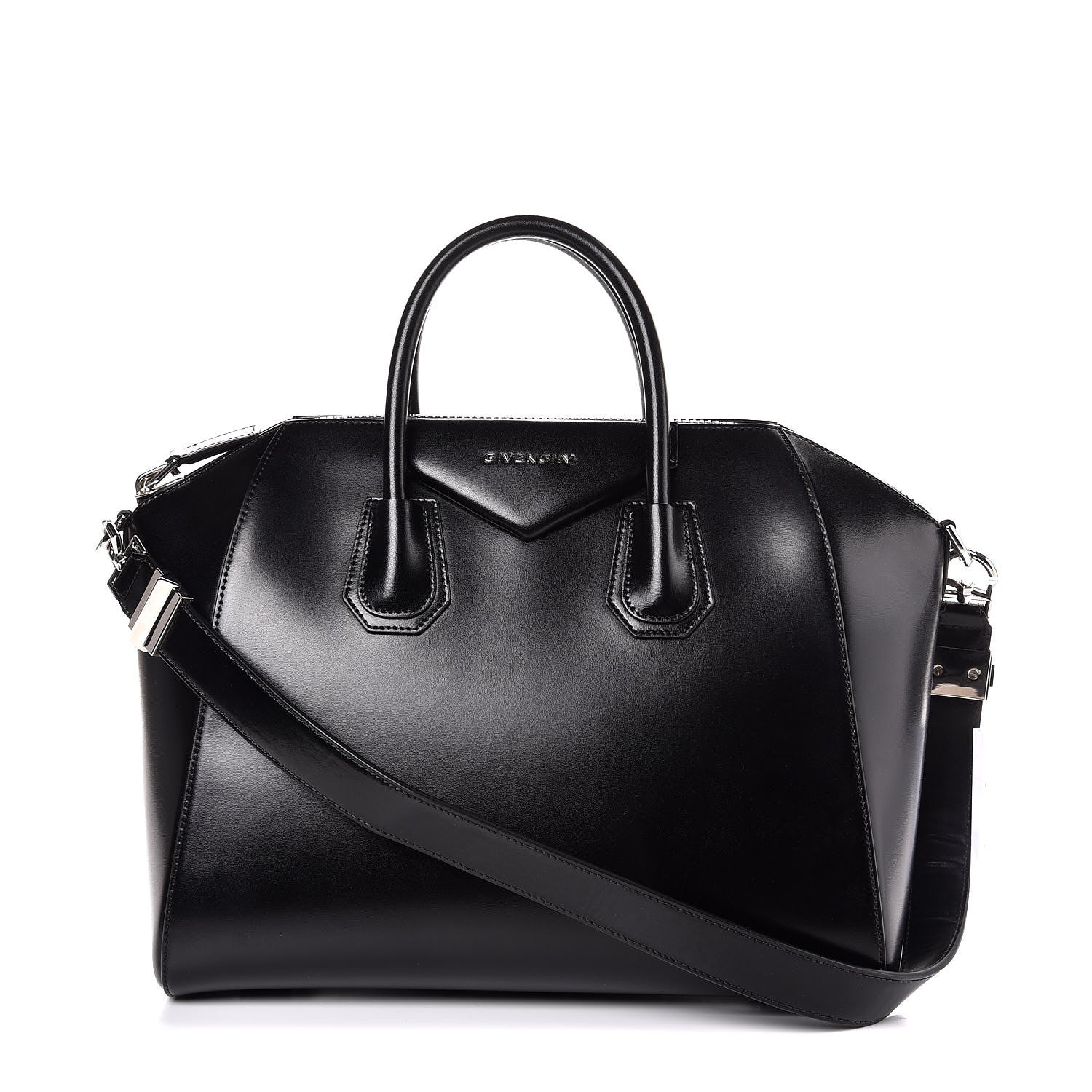 Givenchy Shiny Lord Calfskin Medium Antigona Black 1 of 8