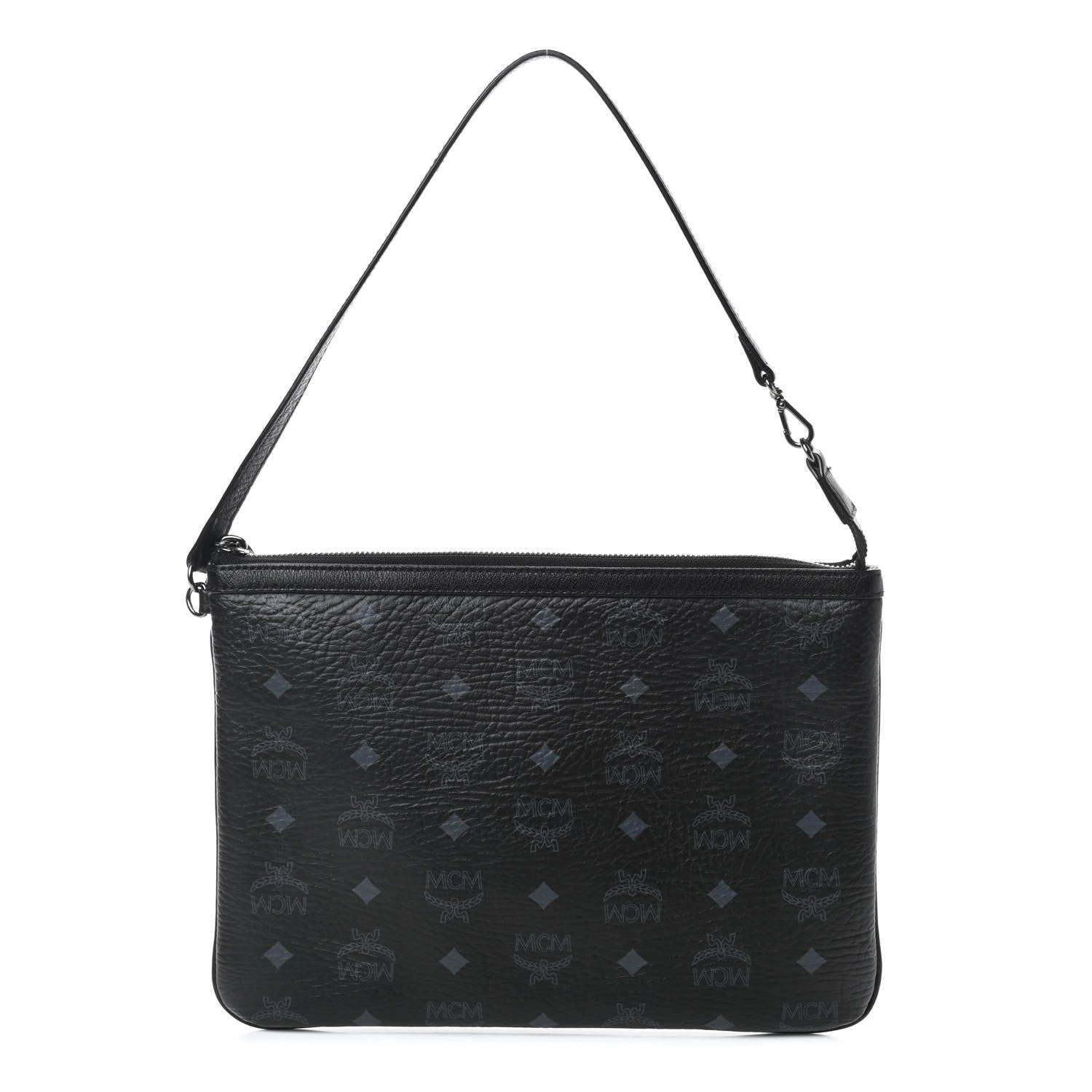 MCM Visetos Liz Shopper Tote Pouch Black 1 of 10