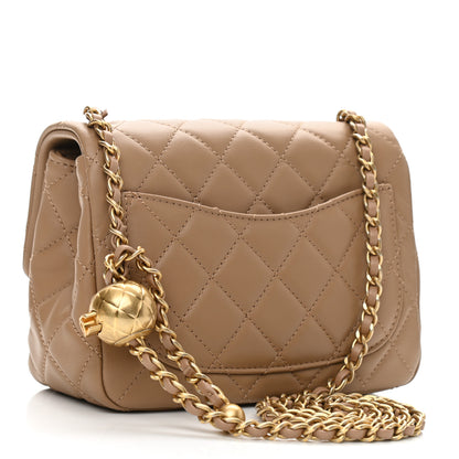 Chanel Lambskin Quilted Mini Pearl Crush Flap Beige 3 of 12