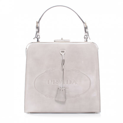 Prada Spazzolato Logo Print Framed Bag Quarzo 1 of 7
