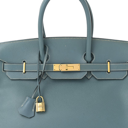 Hermes Courchevel Birkin 35 Blue Jean 8 of 11