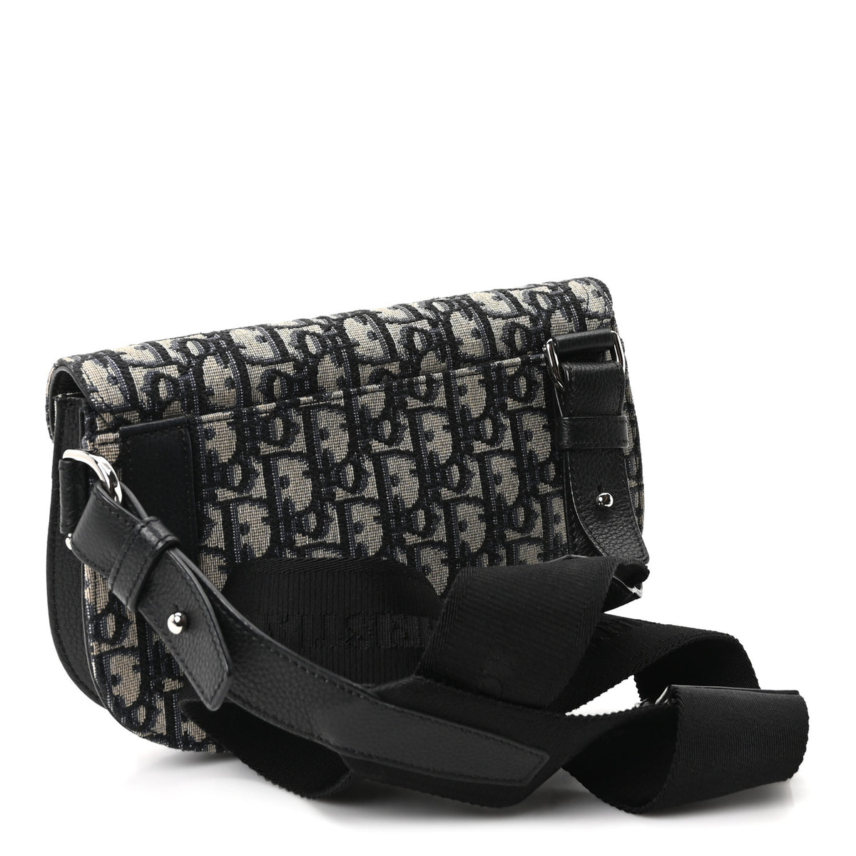 Christian Dior Oblique Saddle Messenger Pouch Beige Black 3 of 10