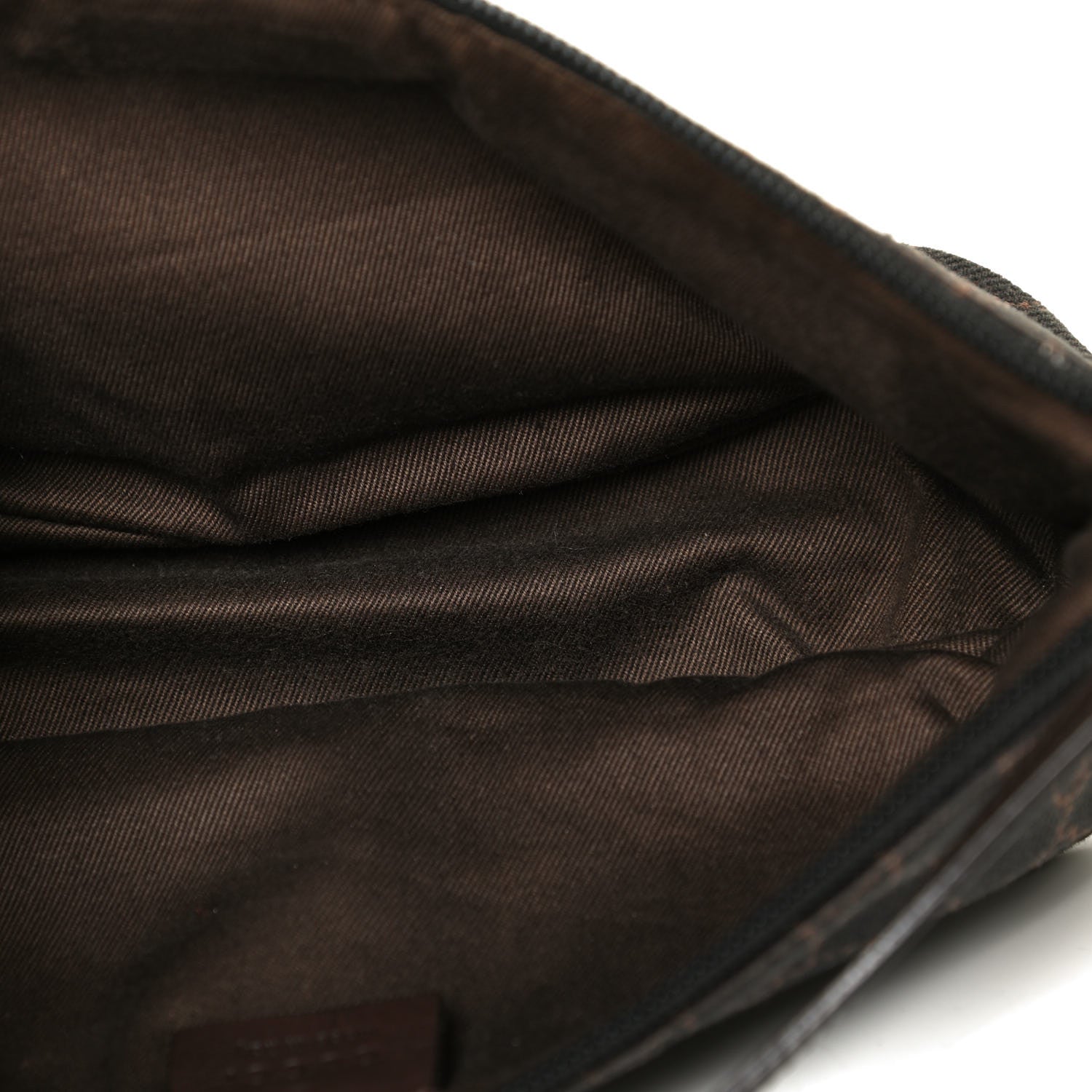 Gucci Denim Monogram Boat Pochette Dark Brown 4 of 7