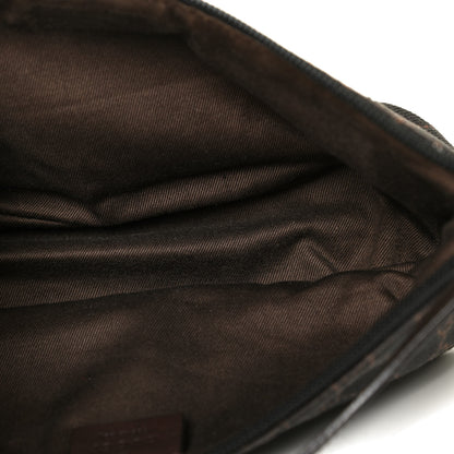 Gucci Denim Monogram Boat Pochette Dark Brown 4 of 7