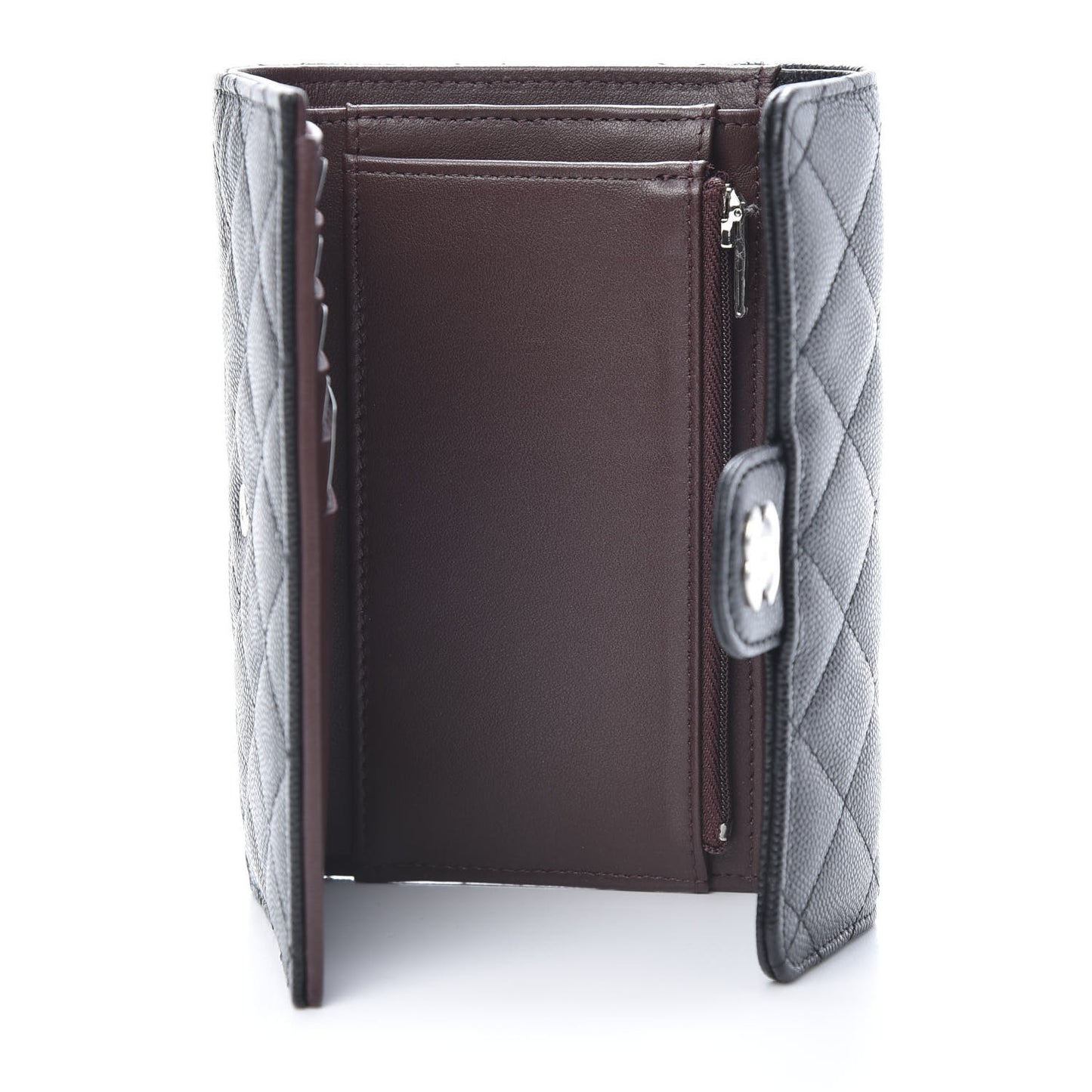 Caviar Quilted Medium Flap Wallet Black