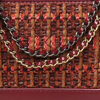 Chanel Tweed Calfskin Small Gabrielle Hobo Burgundy 8 of 10