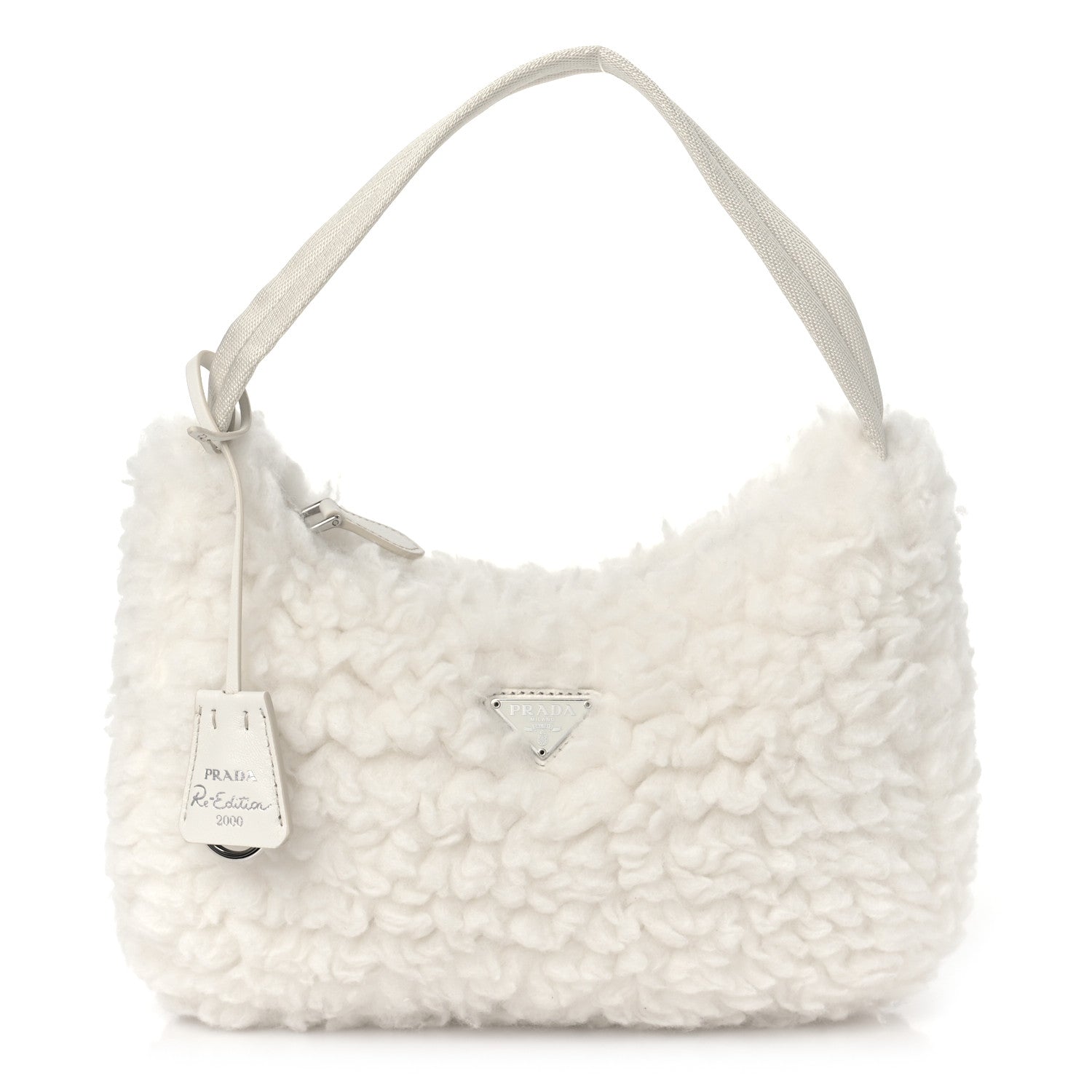 Prada Cashmere Mini Re-Edition 2000 Bag Naturale 1 of 8
