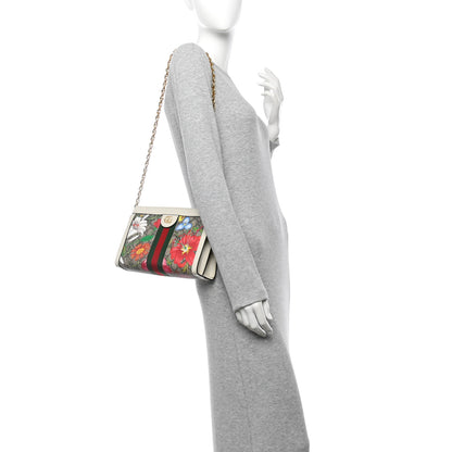 Gucci GG Supreme Monogram Flora Web Small Ophidia Chain Shoulder Bag White 2 of 10
