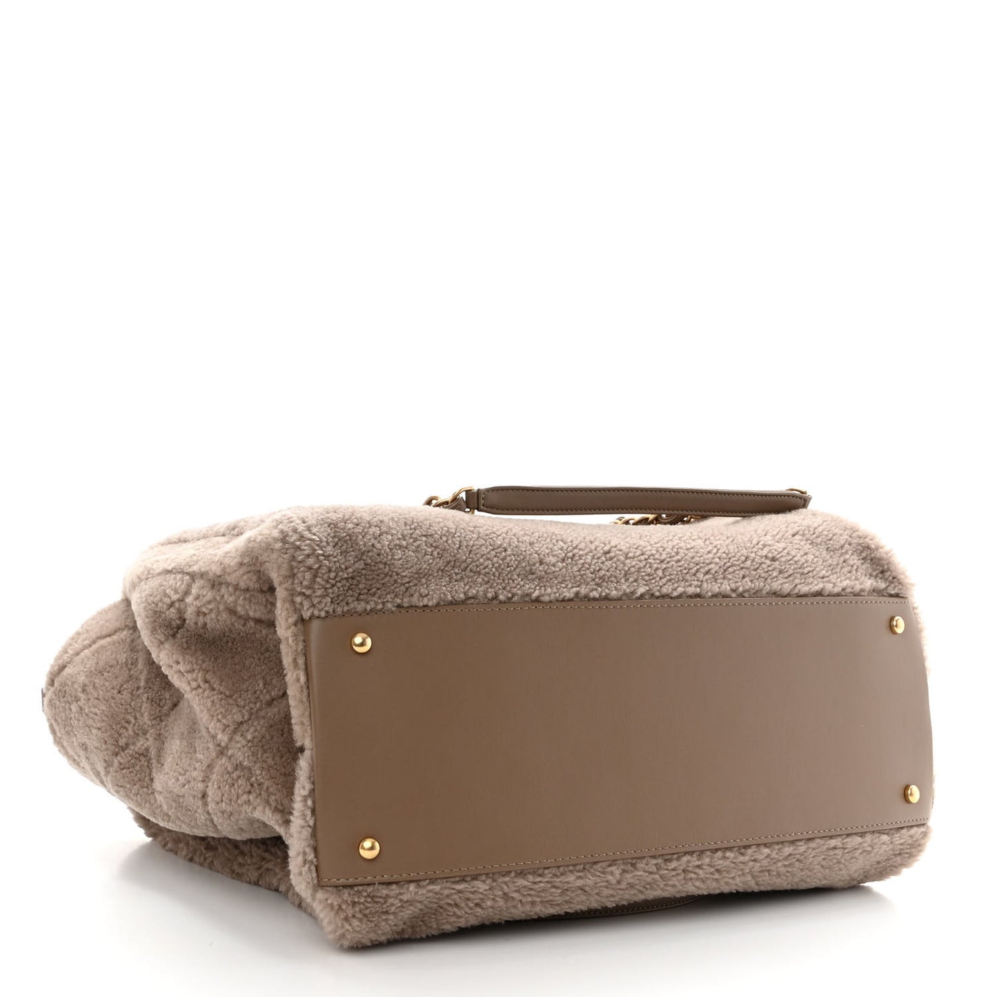 Shearling Lambskin Medium Deauville Tote Brown