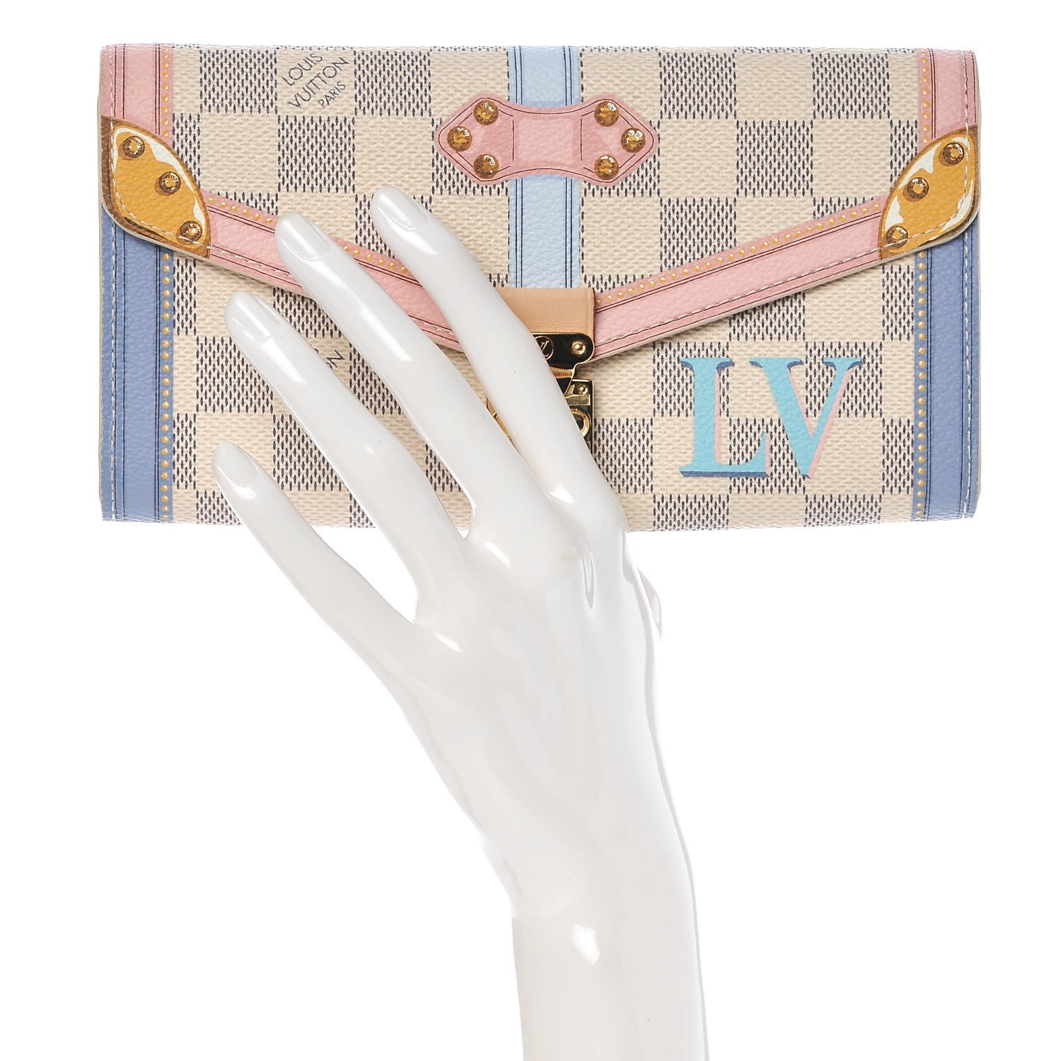 Louis Vuitton Damier Azur Summer Trunks Sarah Wallet NM 2 of 14