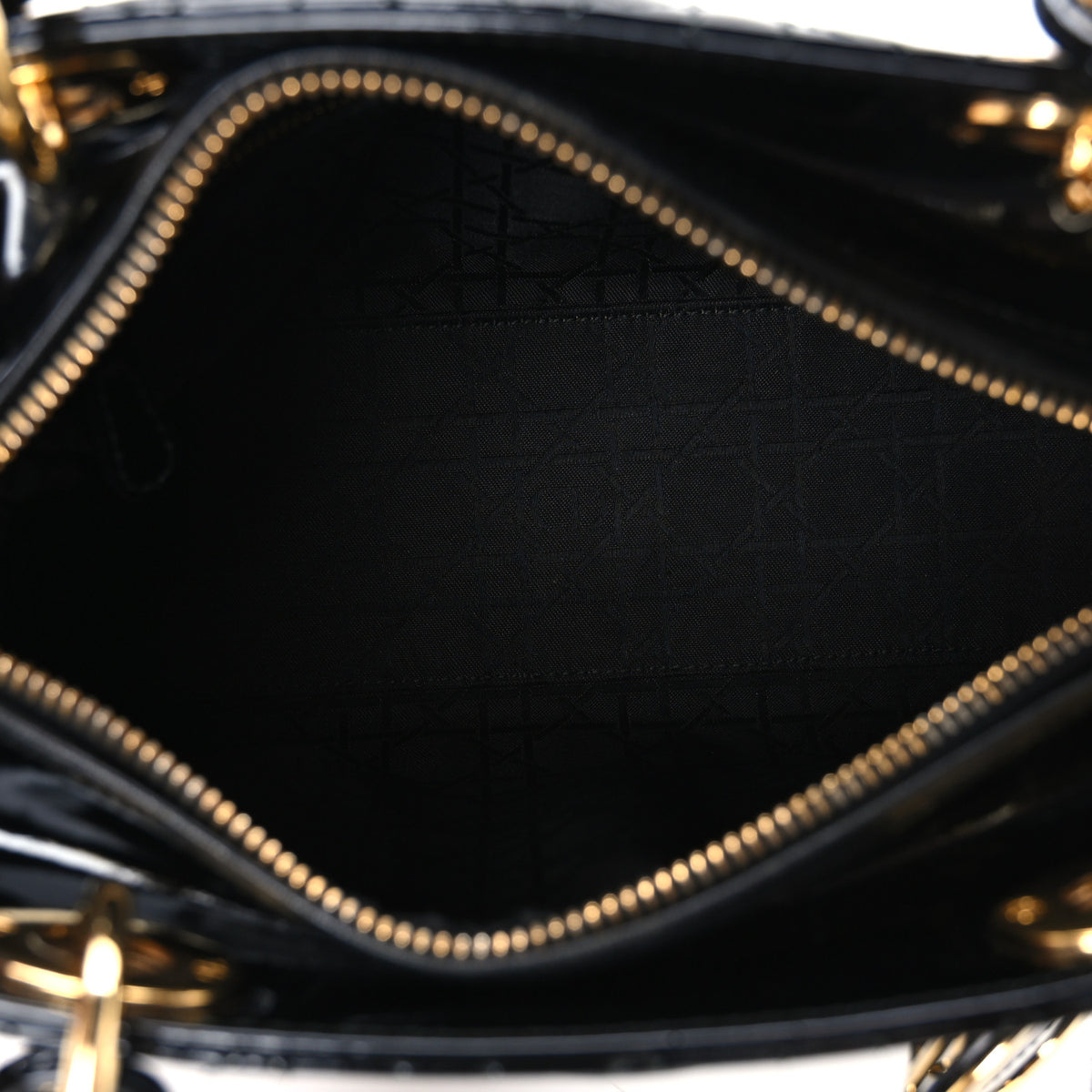 Patent Cannage Medium Lady Dior Black