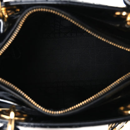 Christian Dior Patent Cannage Medium Lady Dior Black 4 of 9