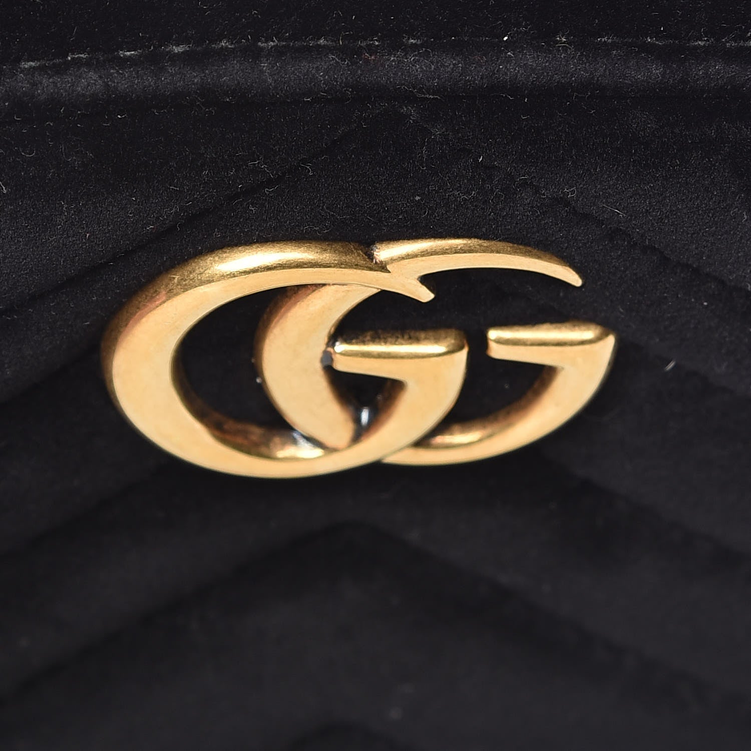 Gucci Velvet Matelasse GG Marmont Belt Bag 85 34 Black 10 of 12