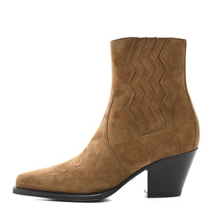 Hermes Suede Womens Vegas Ankle Boot 39 Brun Fume 1 of 11