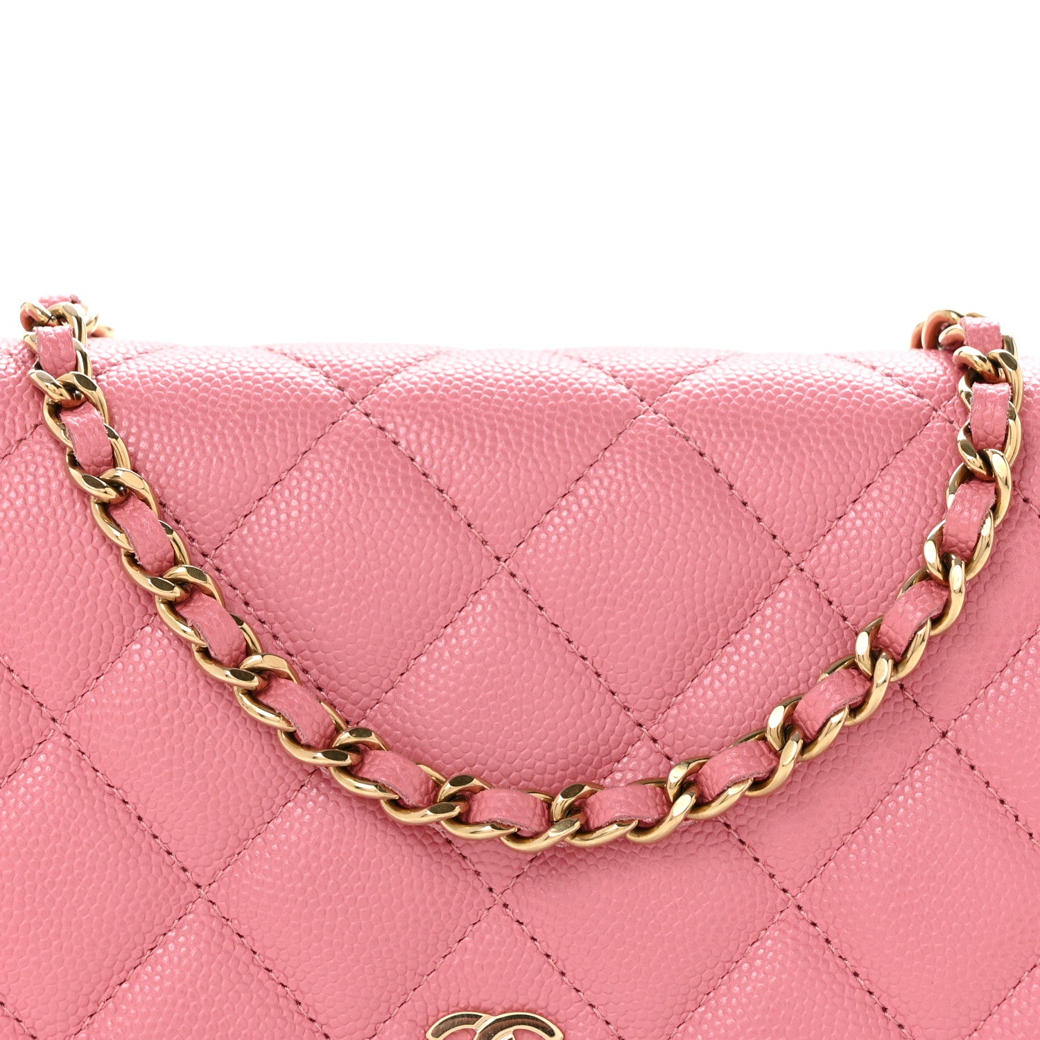 Chanel Caviar Quilted Wallet on Chain WOC Pink 9 of 15