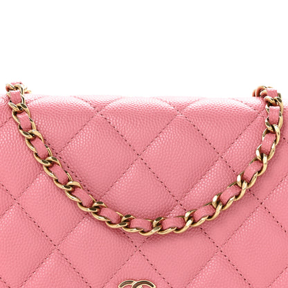 Chanel Caviar Quilted Wallet on Chain WOC Pink 9 of 15