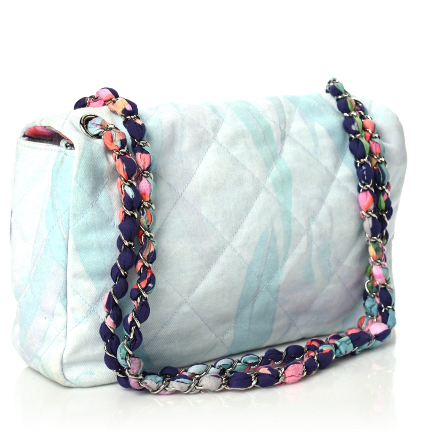Chanel Canvas Quilted Jungle Jeans Flap White Multicolor 3 of 9