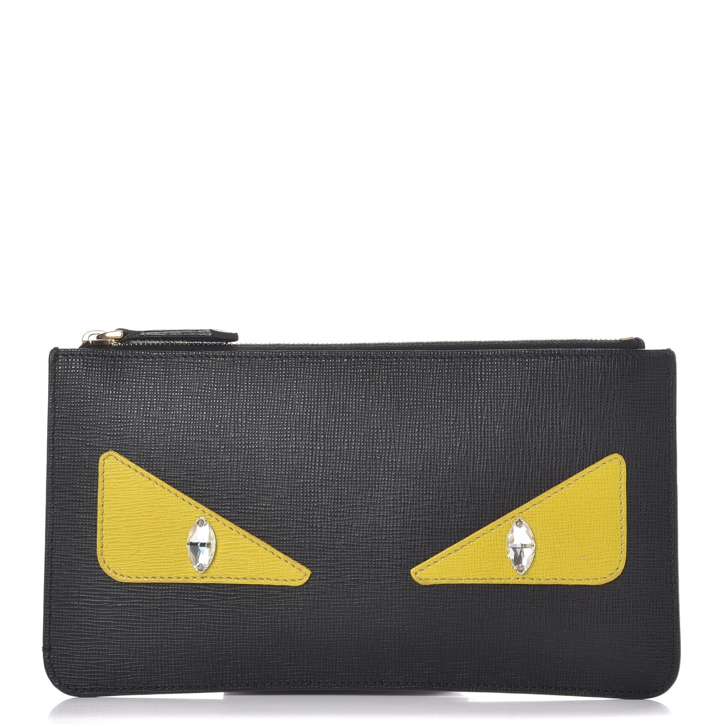 Vitello Elite Crystal Monster Eyes Zip Pouch Black Cedro
